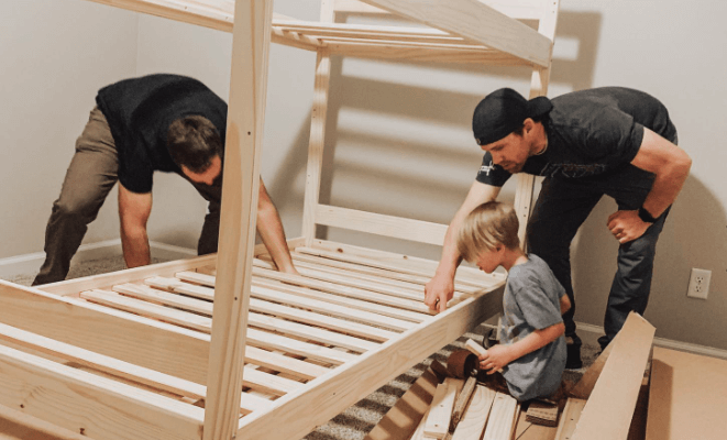 building bunk beds: build then bless